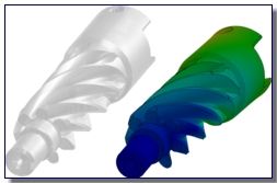 Plastic Extruder Deflection Plot Using SolidWorks Simulation